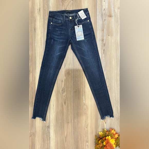 Denim Couture Skinny Jeans- Dark Blue - Picture 1 of 7